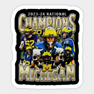 Michigan National Champs 2023-2024 Vintage Bootleg Sticker